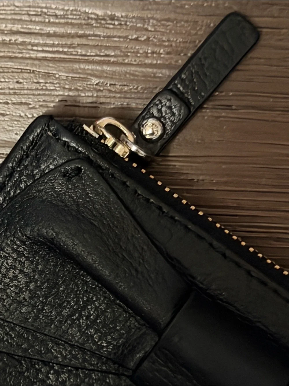 Kate Spade New York Black Pebbled Leather Card Key Holder